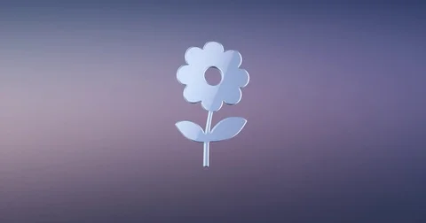 Flower Silver 3d Icon Stock Footage 75861336