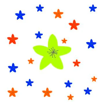 Flower simple graphic design with hand drawn Stock Illustration