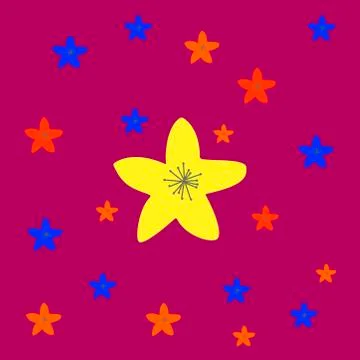 Flower simple graphic design with hand drawn Stock Illustration