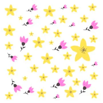 Flower simple graphic design with hand drawn イラスト素材