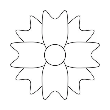 Flower simple line, dashed line floral icon, flower outline shape, flora do.. Illustrazione stock