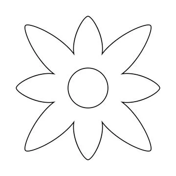 Flower simple line, dashed line floral icon, flower outline shape, flora do.. Illustrazione stock