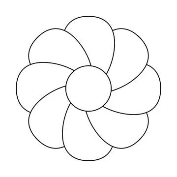 Flower simple line, dashed line floral icon, flower outline shape, flora do.. Illustration