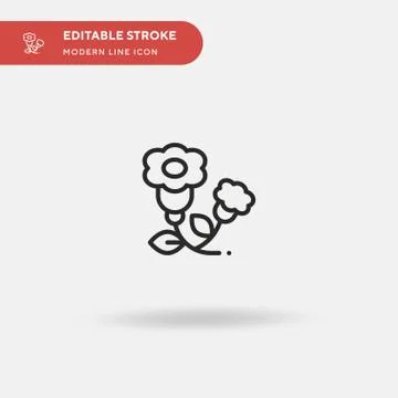Flower Simple vector icon. Illustration symbol design template for web mobile Stock Illustration