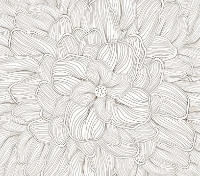 Flower sketch doodle background Stock Illustration