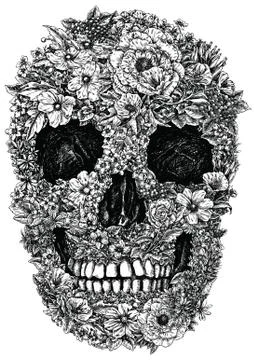 Flower Skull Vector Illustrazione stock