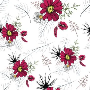 Flower with small branches pattern Stock Illustration