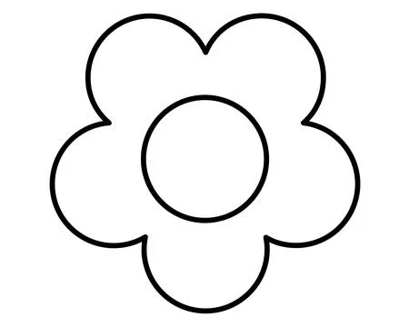 Flower, Small stylized flower - vector linear picture for coloring. Stock Illustration