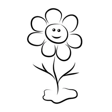 Flower with a smile Stock Illustration
