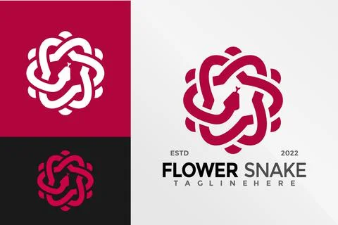 Flower Snake Logo Design Vector illustration template Stock Illustration