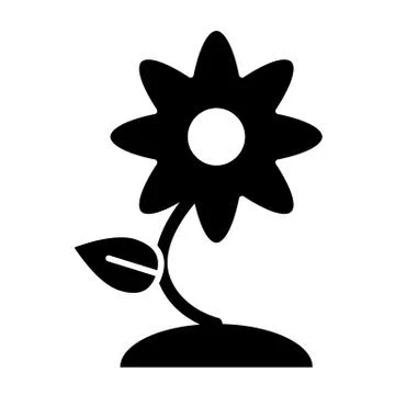 Flower solid icon. Floral vector illustration isolated on white. Plant glyph Stock Illustration