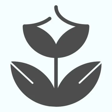 Flower solid icon. Plant blossom vector illustration isolated on white. Floral 스톡 일러스트