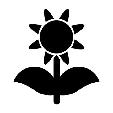 Flower solid icon. Plant vector illustration isolated on white. Floral glyph Stock Illustration