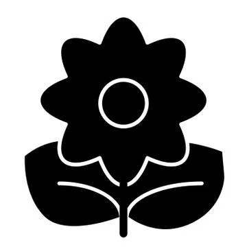 Flower solid icon. Plant vector illustration isolated on white. Floral glyph 스톡 일러스트