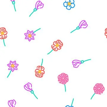 Flower spring floral blossom vector seamless pattern Stock Illustration