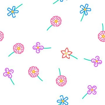 Flower spring floral blossom vector seamless pattern Illustrazione stock