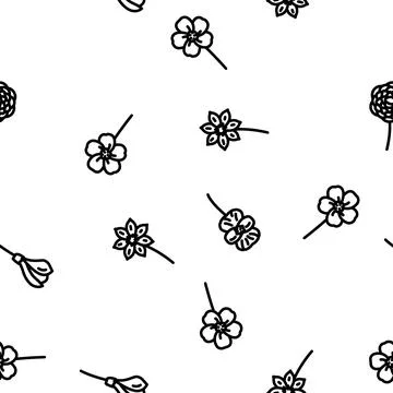 Flower spring floral blossom vector seamless pattern Illustrazione stock