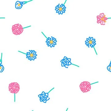 Flower spring floral nature vector seamless pattern 스톡 일러스트