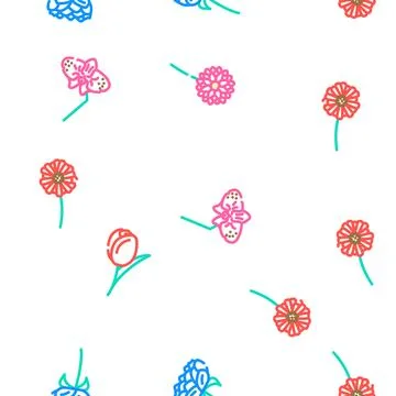 Flower spring floral nature vector seamless pattern 스톡 일러스트