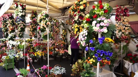 Flower stall Stock Footage 131866674
