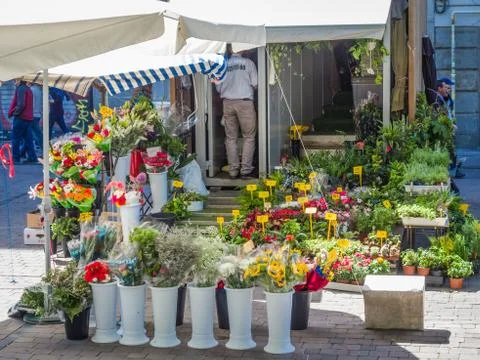Flower stall Stock Photos