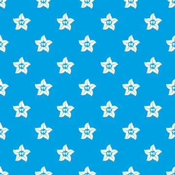 Flower star pattern vector seamless blue Stock Illustration