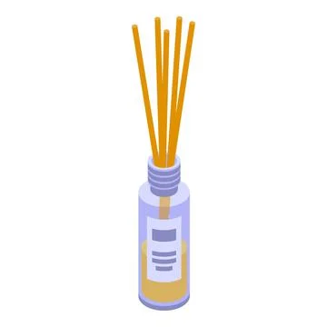 Flower sticks diffuser icon, isometric style Stock Illustration