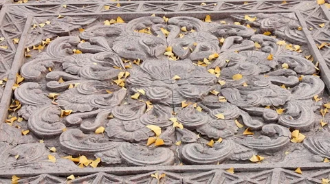 Flower- Stone carving Stock Footage 978865