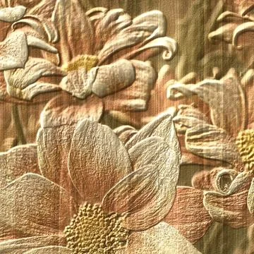 Flower stone relief background Stock Illustration