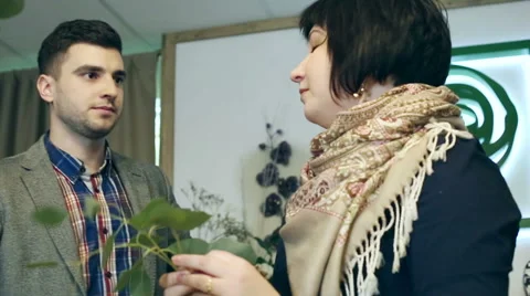 At the flower store. Stock Footage 61490062