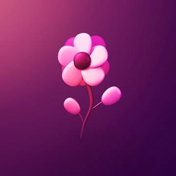 Flower - stylized 3d CGI icon object, Not gen Ai Stock Illustration