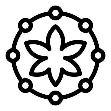 Flower surrounded by network representing cannabis industry Stock Illustration