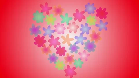 Flower swirl in heart shape Stock Footage 252950544