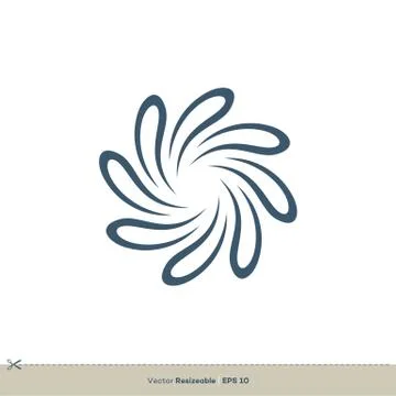 Flower Swoosh Vector Logo Template Illustration Design. Vector EPS 10. Illustrazione stock