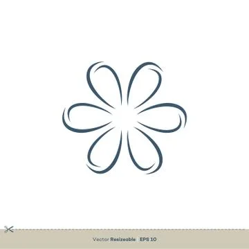 Flower Swoosh Vector Logo Template Illustration Design. Vector EPS 10. Stock Illustration