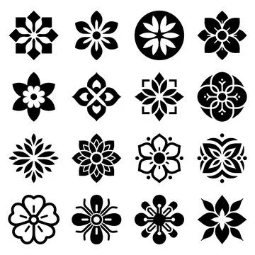 Flower symbol minimal Stock Illustration