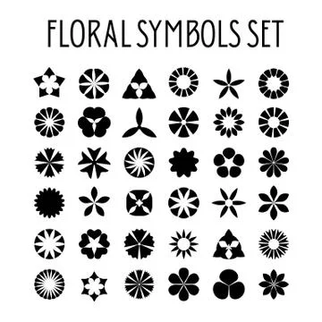 Flower symbols set Stock Illustration