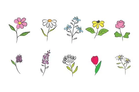 Flower tattoo collection. 库存插图