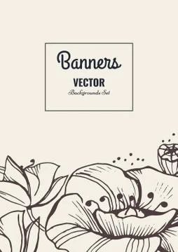 Flower template card. Illustrazione stock