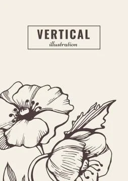 Flower template card. Stock Illustration