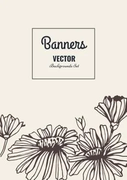 Flower template card. Stock Illustration