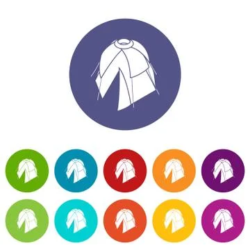 Flower tent icons set vector color 스톡 일러스트