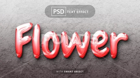 Flower text effect editable PSD Template