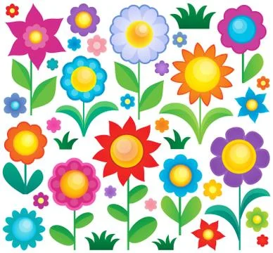 Flower theme collection - illustration. Stock Illustration