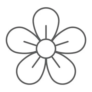 Flower thin line icon, easter and summer, floral sign, vector graphics, a linear Stock Illustration
