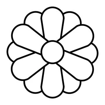 Flower thin line icon. Simple flower vector illustration isolated on white Stock Illustration