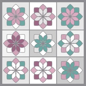 Flower Tile Floral Pattern Design 库存插图