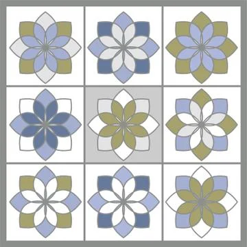 Flower Tile Floral Pattern Design Illustrazione stock