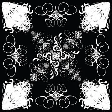 Flower tile gothic 2 A abstract black and white gothic style tile Copyrigh... Stock Photos