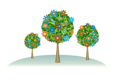 Flower trees Stock Illustration